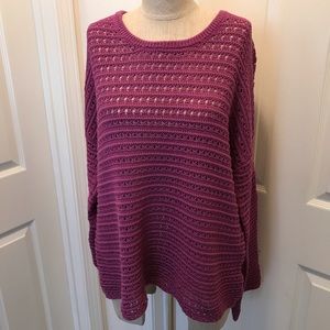 Style & Co crochet crew neck sweater
